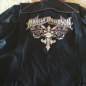 Harley Davidson Women's Pink Sword Leather Jacket